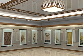 博物馆展柜模型效果图莱斯特希尔创意空间