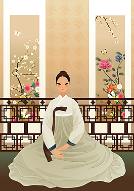韓國矢量美女素材下載