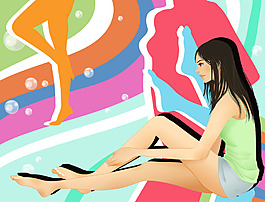 美女矢量圖