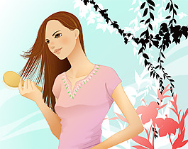 矢量時尚美女