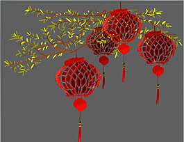 懸掛在樹上的燈籠flash動(dòng)畫