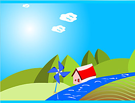 小山和河流flash動(dòng)畫素材