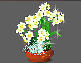 盆栽水仙花flash動畫素材