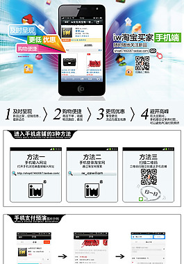 淘寶手機端使用介紹頁面模板psd素材
