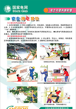 國家電網安全用電常識展板設計模板