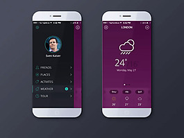 ios天氣應(yīng)用ui設(shè)計(jì)psd素材