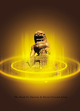金色石雕獅子圖片psd素材