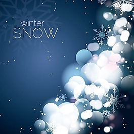 光效冬季雪花背景矢量素材