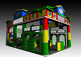 卡通展示效果圖3D模型下載