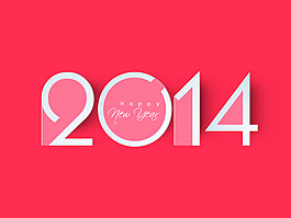 2014新年粉色海報矢量素材