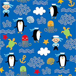 海洋元素插畫矢量素材