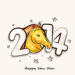 2014馬頭海報藝術字矢量素材