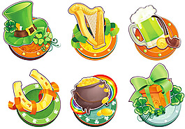 圣帕特里克節(jié)標簽矢量素材