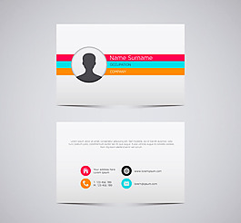 彩條商務名片矢量素材