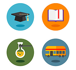 卡通校園圖標矢量素材