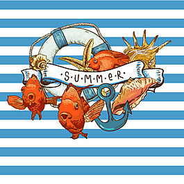 夏季海洋插畫矢量素材