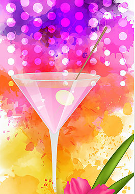 夏日雞尾酒banner矢量素材