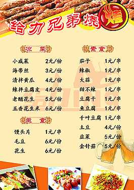 燒烤菜單