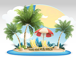 夏季度假背景矢量素材
