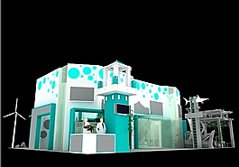 藍色特裝搭建3D模型設(shè)計