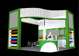 綠色辦公區(qū)展覽展臺3Dmax模型
