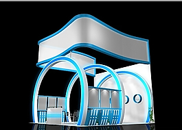 藍(lán)色展示展覽3dmax模型設(shè)計(jì)
