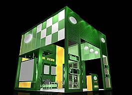 綠色背景展示3D模型設(shè)計(jì)