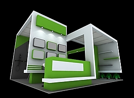綠色展會(huì)特裝3Dmax模型設(shè)計(jì)