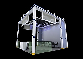 淺色展臺特裝3D模型設(shè)計