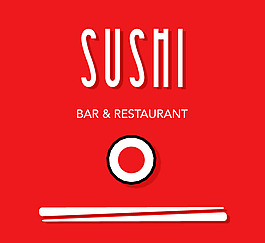 簡潔壽司海報矢量素材