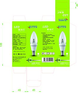 LED蜡烛灯包装彩图设计