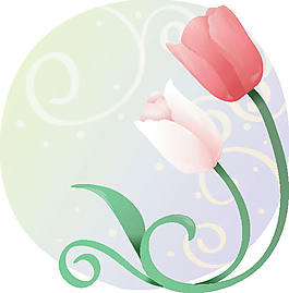 向量郁金香花