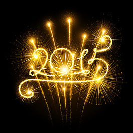 2015金色焰火背景矢量素材