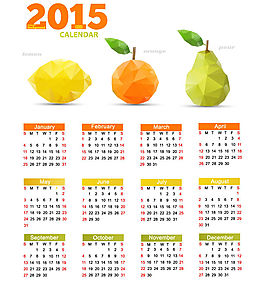 2015年水果年歷矢量素材