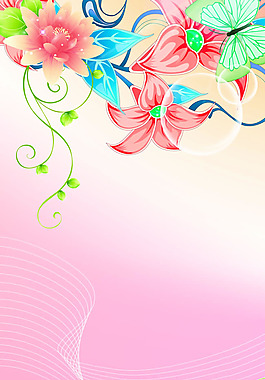 花卉易拉宝背景PSD素材