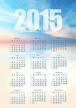 2015羊年日歷模板PSD素材