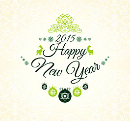 清新2015新年背景矢量素材