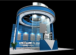 接待室展位展台设计3D模型
