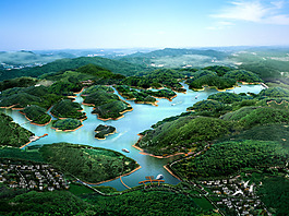湖泊鳥瞰圖