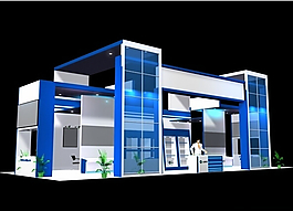 藍色展位設(shè)計模型3D