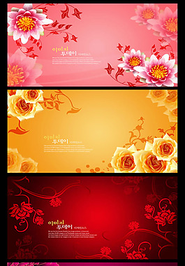 花朵展板背景图片PSD素材