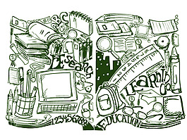 創意學習書籍插畫矢量素材