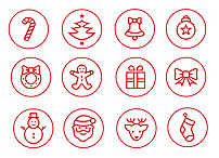 線條圣誕節(jié)圖標(biāo)下載