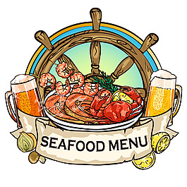 海鮮食物菜單設計矢量素材