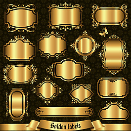 金色光澤質(zhì)感標簽矢量素材