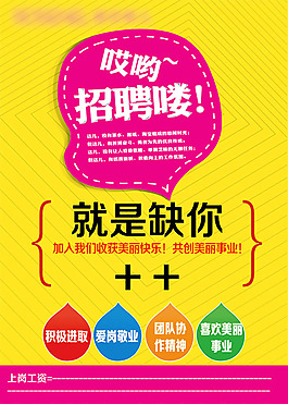 化妝品招聘海報PSD素材