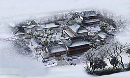 古典四合院圖片PSD分層素材