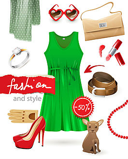 時尚女性配飾矢量素材