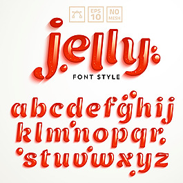 创意果冻字母设计矢量素材