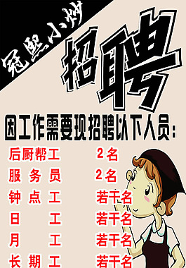 饭店招聘广告PSD素材